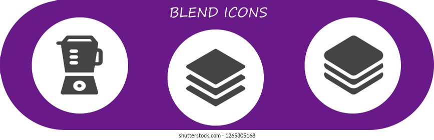  blend icon set. 3 filled blend icons. Simple modern icons about  - Blender, Layers