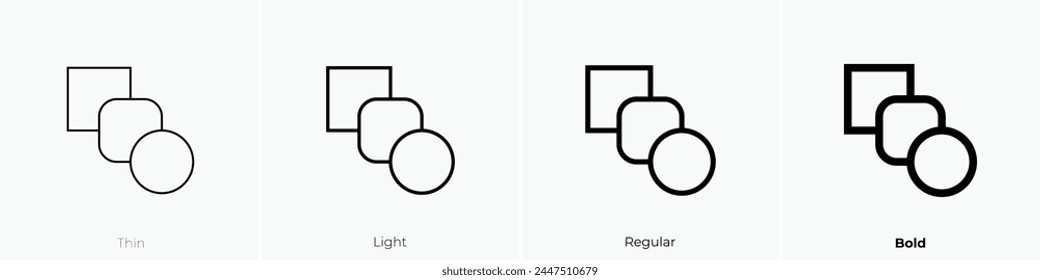 blend icon. Thin, Light Regular And Bold style design isolated on white background