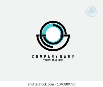 combinación del logotipo de círculos imperfectos sobre fondo blanco en ilustración vectorial