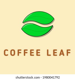 Una mezcla de diseño de logo de hojas y granos de café, perfecto para cualquier marca o logotipo de empresa