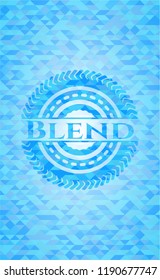 Blend light blue emblem with mosaic background