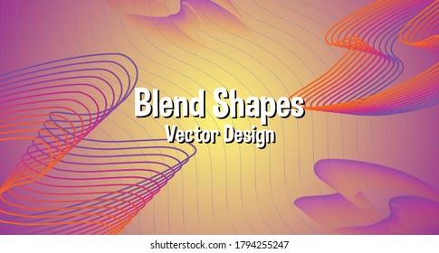 Blend of line shapes vector design for advertising banner background, vector design, abstract background. Gradient of Blue shade.