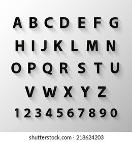 Blend shadow font alphabet letter black 