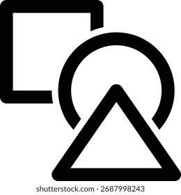 Ícone de Contorno da Ferramenta Mesclar, Formas, Mesclar