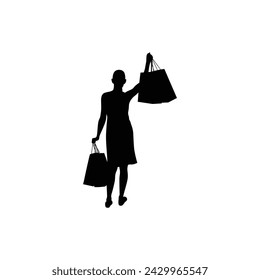 With a blend of sophistication and charm, this shopping girl silhouette vector embodies the essence of a modern-day fashionista.