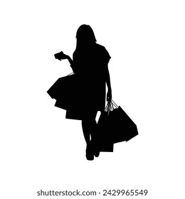 With a blend of sophistication and charm, this shopping girl silhouette vector embodies the essence of a modern-day fashionista.