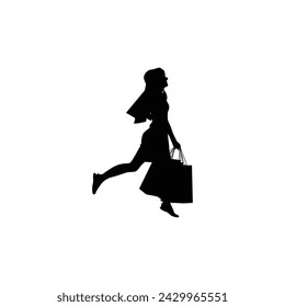 With a blend of sophistication and charm, this shopping girl silhouette vector embodies the essence of a modern-day fashionista.