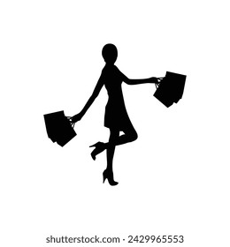 With a blend of sophistication and charm, this shopping girl silhouette vector embodies the essence of a modern-day fashionista.