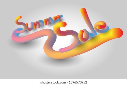 Blend Summer Sale logo advertising vector, Colorful Text for advertising in department store, market, etc.