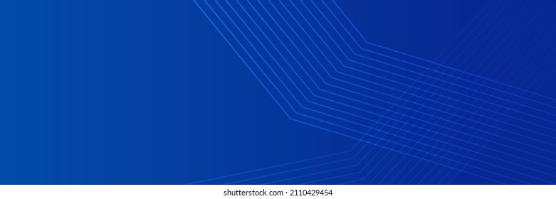 Blend Thin Line Blue White Abstract Memphis Geometric Wide Banner Design Background