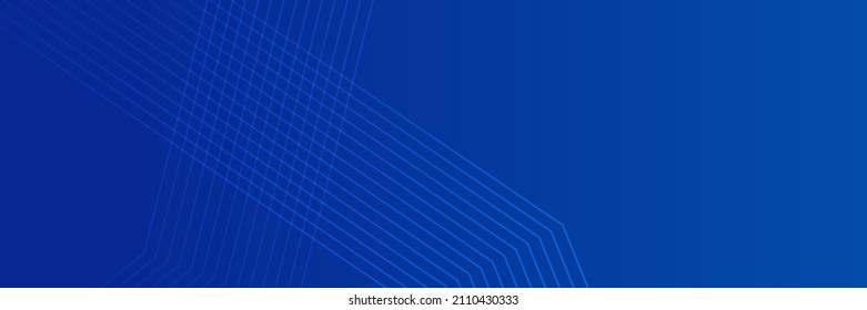 Blend Thin Line Blue White Abstract Memphis Geometric Wide Banner Design Background