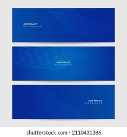 Blend Thin Line Blue White Abstract Memphis Geometric Wide Banner Design Background