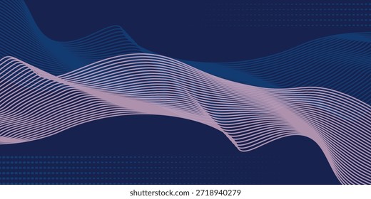 Mezcla de línea delgada azul blanco Abstractas Memphis Geométrico Ancho Anuncio Diseño de fondo