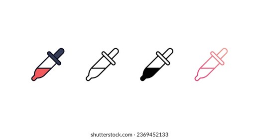 Blend Tool icons, color, line, glyph, gradient, Blue icon, graphic design icon in five veriasions stock illustration.