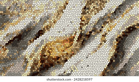 blended abstract mosaic effect vector file gradient waves yellow gray mustard beige color wall mural background for interior decoration