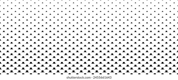 Blended  black hat on white for pattern and background,  Father's day concept, Halftone effect.