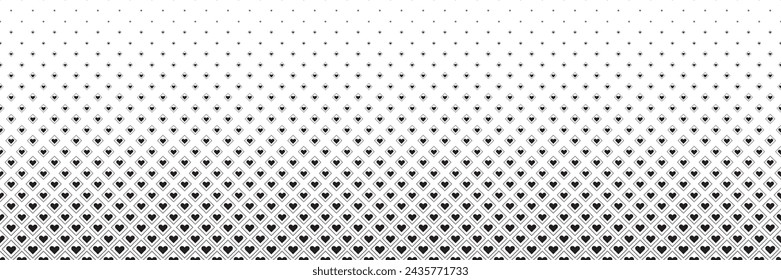 Blended  black line square and heart on white for pattern and background,  Abstract geometric texture collection design. 