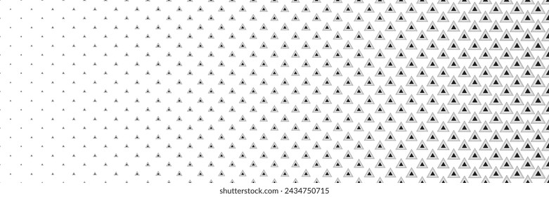 Abstraktes geometrisches Textur-Kollektionsdesign, schwarzes Strichdreieck auf Weiß für Muster und Hintergrund. 