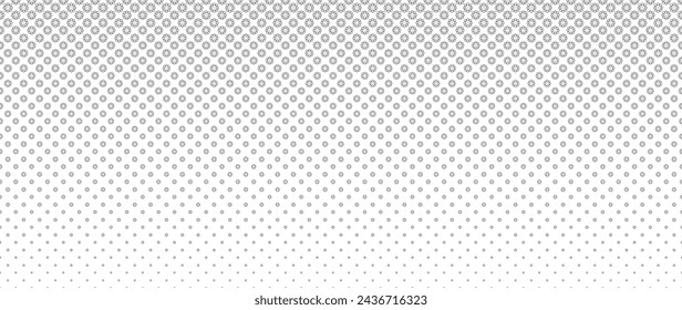 Blended  black smile flower line on white for pattern and background, halftone effect.