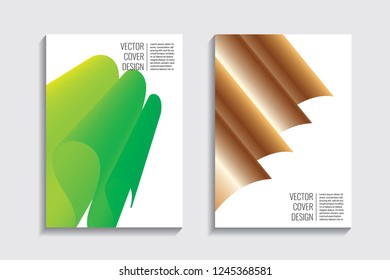 Blended covers, golden gradient wavy lines. Futuristic minimal design. Multi-colored bionic background. Modern visual effect. Repeating lines. For poster, layout, placard, grunge paper, card.