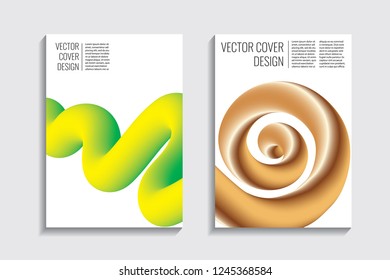 Blended covers, golden gradient wavy lines. Futuristic minimal design. Multi-colored bionic background. Modern visual effect. Repeating lines. For poster, layout, placard, grunge paper, card.