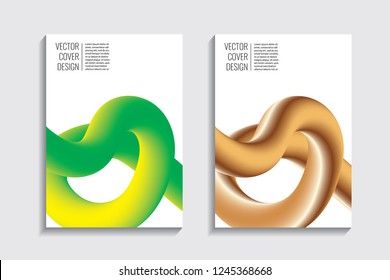 Blended covers, golden gradient wavy lines. Futuristic minimal design. Multi-colored bionic background. Modern visual effect. Repeating lines. For poster, layout, placard, grunge paper, card.