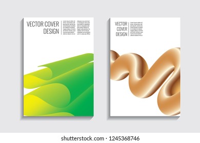 Blended covers, golden gradient wavy lines. Futuristic minimal design. Multi-colored bionic background. Modern visual effect. Repeating lines. For poster, layout, placard, grunge paper, card.