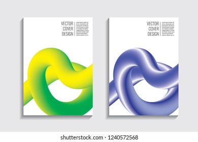 Blended covers with gradient wavy line shapes. Futuristic minimal design. Multi-colored bionic background. Modern visual effect. Repeating lines. For poster, layout, placard, grunge paper, card, book.