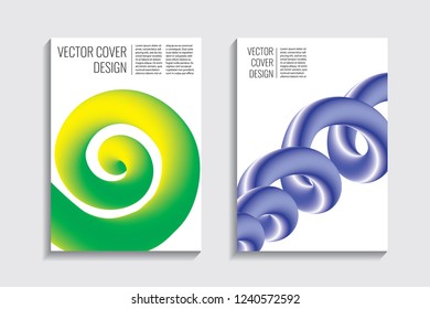 Blended covers with gradient wavy line shapes. Futuristic minimal design. Multi-colored bionic background. Modern visual effect. Repeating lines. For poster, layout, placard, grunge paper, card, book.
