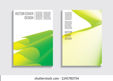 Blended covers, gradient wavy line shapes. Futuristic minimal design. Multi-colored bionic background. Modern visual effect. Repeating lines. For poster, layout, placard, grunge paper, card, book.