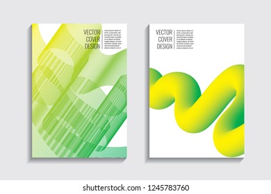 Blended covers, gradient wavy line shapes. Futuristic minimal design. Multi-colored bionic background. Modern visual effect. Repeating lines. For poster, layout, placard, grunge paper, card, book.