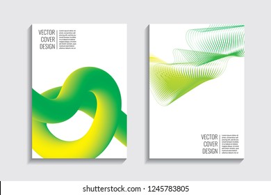 Blended covers, gradient wavy line shapes. Futuristic minimal design. Multi-colored bionic background. Modern visual effect. Repeating lines. For poster, layout, placard, grunge paper, card, book.