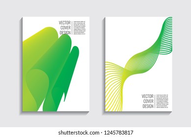 Blended covers, gradient wavy line shapes. Futuristic minimal design. Multi-colored bionic background. Modern visual effect. Repeating lines. For poster, layout, placard, grunge paper, card, book.