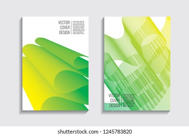 Blended covers, gradient wavy line shapes. Futuristic minimal design. Multi-colored bionic background. Modern visual effect. Repeating lines. For poster, layout, placard, grunge paper, card, book.