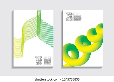 Blended covers, gradient wavy line shapes. Futuristic minimal design. Multi-colored bionic background. Modern visual effect. Repeating lines. For poster, layout, placard, grunge paper, card, book.