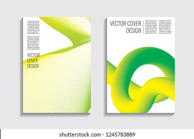 Blended covers, gradient wavy line shapes. Futuristic minimal design. Multi-colored bionic background. Modern visual effect. Repeating lines. For poster, layout, placard, grunge paper, card, book.