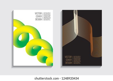 Blended covers, gradient wavy line shapes. Futuristic minimal design. Multi-colored bionic background. Modern visual effect. Repeating lines. For poster, layout, placard, grunge paper, card, book.