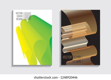 Blended covers, gradient wavy line shapes. Futuristic minimal design. Multi-colored bionic background. Modern visual effect. Repeating lines. For poster, layout, placard, grunge paper, card, book.