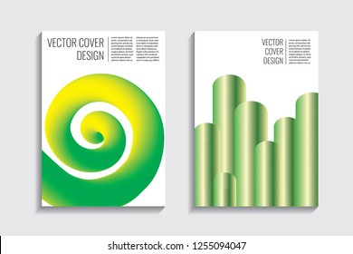 Blended covers, gradient wavy line shapes. Futuristic minimal design. Multi-colored bionic background. Modern visual effect. Repeating lines. For poster, layout, placard, grunge paper, card, book