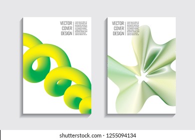 Blended covers, gradient wavy line shapes. Futuristic minimal design. Multi-colored bionic background. Modern visual effect. Repeating lines. For poster, layout, placard, grunge paper, card, book