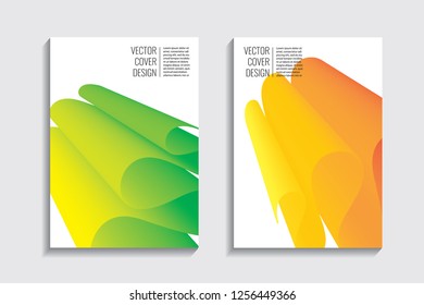 Blended covers, gradient wavy line shapes. Futuristic minimal design. Warm-colored bionic background. Modern visual effect. Repeating lines. For poster, layout, placard, grunge paper, card, book