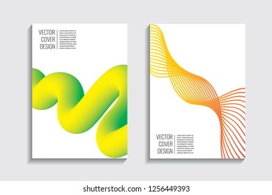 Blended covers, gradient wavy line shapes. Futuristic minimal design. Warm-colored bionic background. Modern visual effect. Repeating lines. For poster, layout, placard, grunge paper, card, book