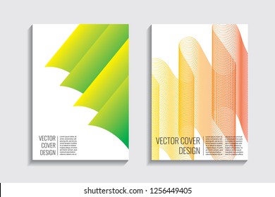 Blended covers, gradient wavy line shapes. Futuristic minimal design. Warm-colored bionic background. Modern visual effect. Repeating lines. For poster, layout, placard, grunge paper, card, book