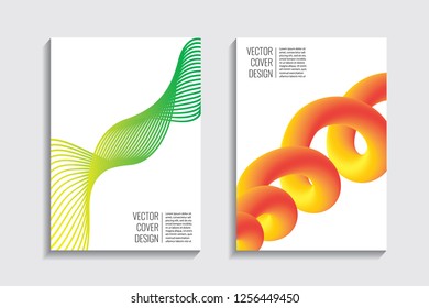 Blended covers, gradient wavy line shapes. Futuristic minimal design. Warm-colored bionic background. Modern visual effect. Repeating lines. For poster, layout, placard, grunge paper, card, book