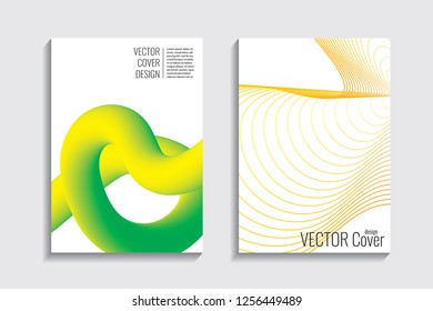 Blended covers, gradient wavy line shapes. Futuristic minimal design. Warm-colored bionic background. Modern visual effect. Repeating lines. For poster, layout, placard, grunge paper, card, book