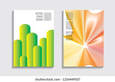 Blended covers, gradient wavy line shapes. Futuristic minimal design. Warm-colored bionic background. Modern visual effect. Repeating lines. For poster, layout, placard, grunge paper, card, book