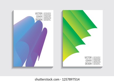 Blended covers, gradient wavy line shapes. Futuristic minimal design. Abstract cyber background. Modern visual effect. Repeating lines. For poster, layout, placard, grunge paper, card, book