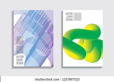 Blended covers, gradient wavy line shapes. Futuristic minimal design. Abstract cyber background. Modern visual effect. Repeating lines. For poster, layout, placard, grunge paper, card, book