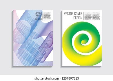 Blended covers, gradient wavy line shapes. Futuristic minimal design. Abstract cyber background. Modern visual effect. Repeating lines. For poster, layout, placard, grunge paper, card, book