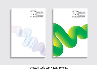 Blended covers, gradient wavy line shapes. Futuristic minimal design. Abstract cyber background. Modern visual effect. Repeating lines. For poster, layout, placard, grunge paper, card, book